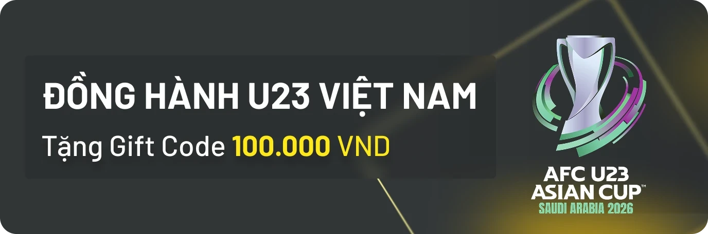 K88 Tặng Gift Code 100,000 VND khi U23 Việt Nam giành vé vào Bán Kết (16/01/2026)